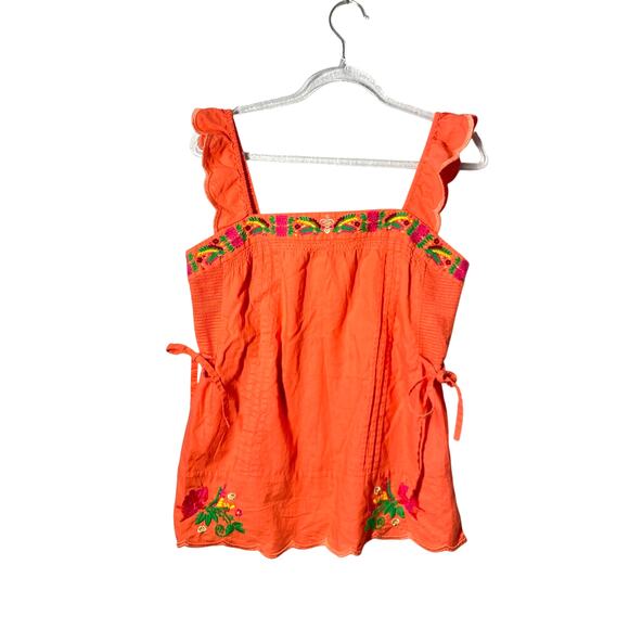 Tops - Juicy Couture Y2k Peasant Top Cotton Embroidered Boho Whimsy Sz 2